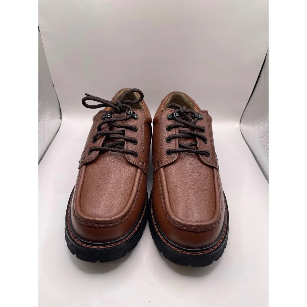 Dockers Glacier Men 8.5 W Dark Tan Leather Oxford Shoes  Stain Defender